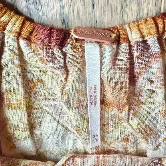 Free People Women's Kendra Cotton Printed Strapless Top Size X-Small - Picture 10 of 15